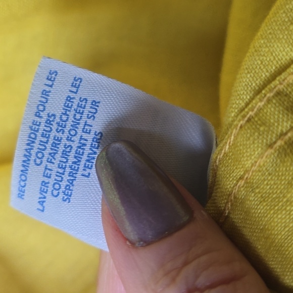Boden Bright Yellow Chartreuse Linen Long Sleeve Blouse 4p - Picture 7 of 9